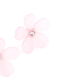 Pink Diamante Large Flower Stud Earrings