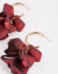 Gold Coated Petal Huggie Earrings