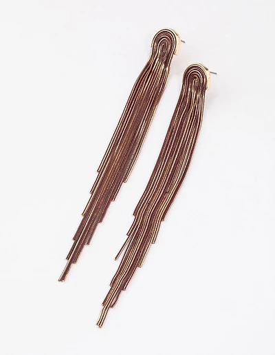 Gold Waterfall Cutchain Earrings