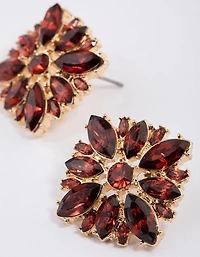 Gold Statement Stud Earrings