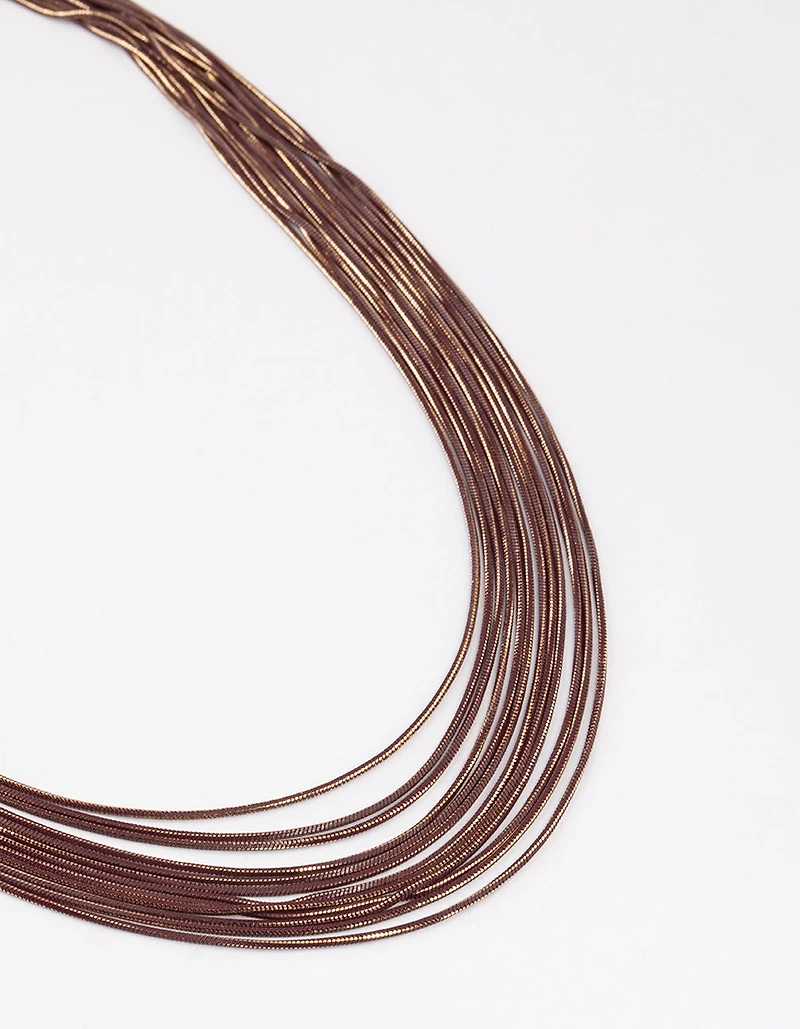Gold Coated Snake Chain Melted Necklace