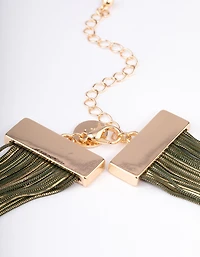 Collier en drapé en or avec une chaîne de coupe-tasse