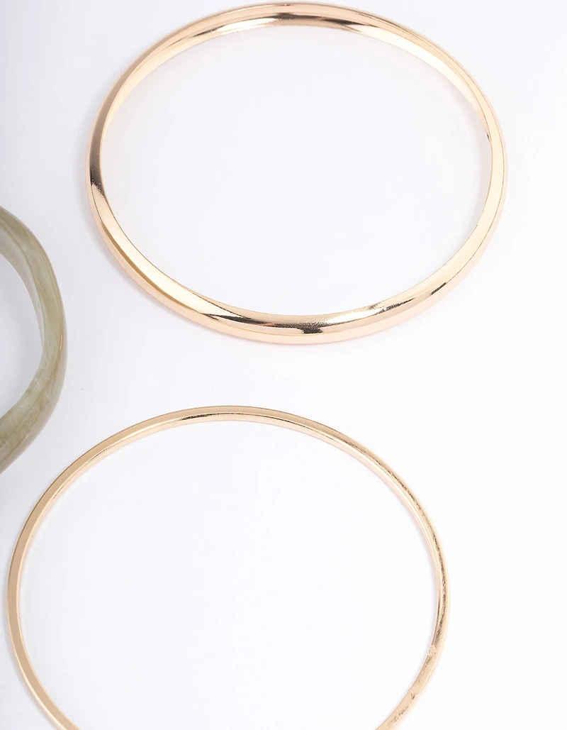 Gold Organic Shape Bangle Pack
