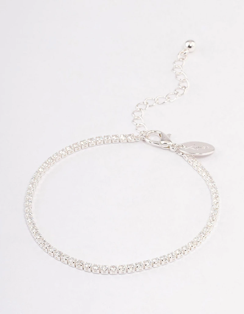 Silver Plated Small Round Tennis Bracelet