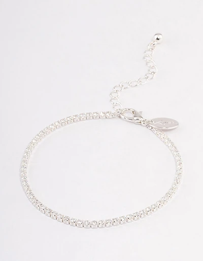 Silver Plated Small Round Tennis Bracelet