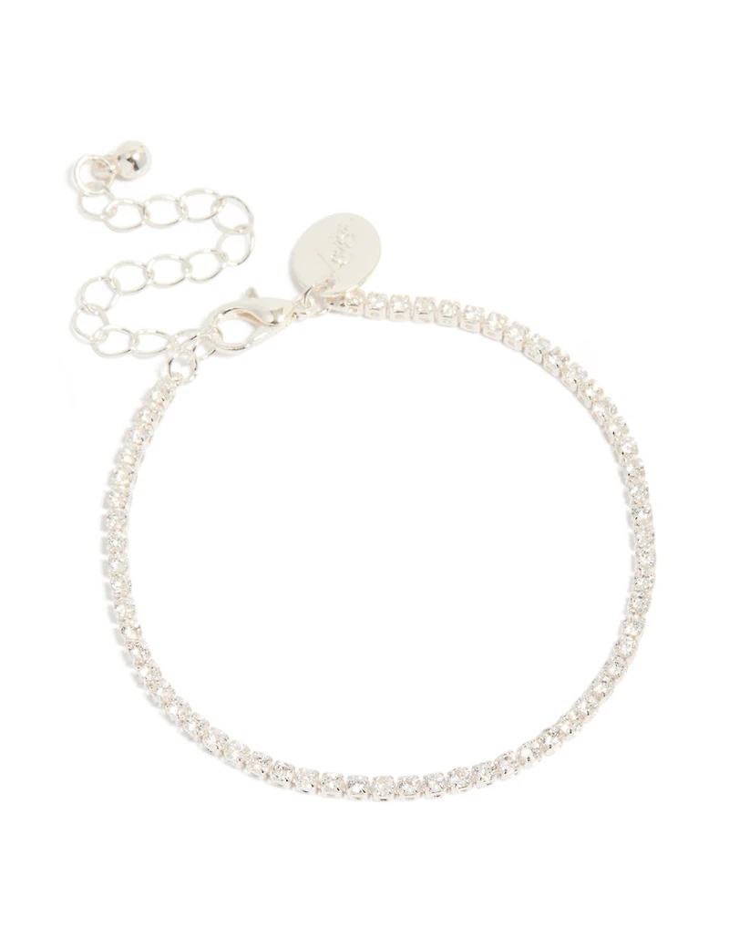 Silver Plated Small Round Tennis Bracelet
