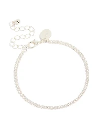 Silver Plated Small Round Tennis Bracelet