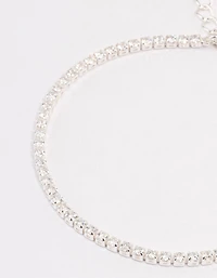 Silver Plated Small Round Tennis Bracelet
