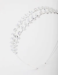 Silver Double Leaf Row Headband