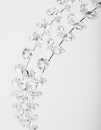 Silver Double Leaf Row Headband