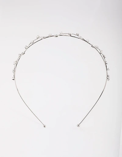 Gold Cubic Zirconia Dainty Vine Headband