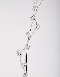 Gold Cubic Zirconia Dainty Vine Headband