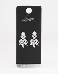 Silver Navette Mini Drop Earrings