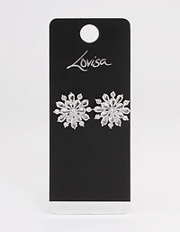 Silver Flower Stud Earrings