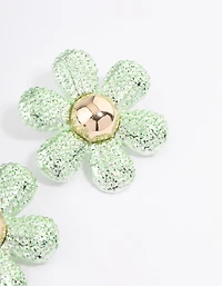 Silver Oversized Flower Stud Earrings