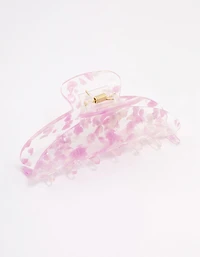 Pink Plastic Pearl Fleck Claw Clip