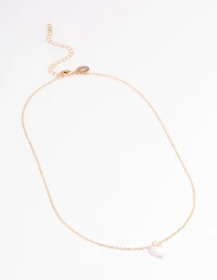 Gold Basic Heart Stone Necklace