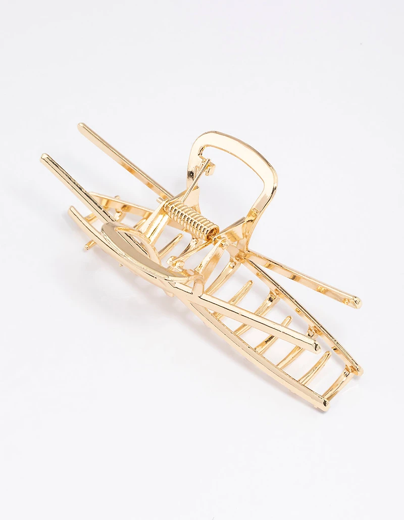 Gold Molten Cross Claw Clip