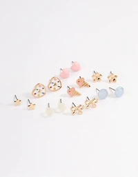 Pastel Heart & Ice Cream Earrings 8-Pack