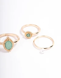 Gold Ornate Oval Ring 5-Pack