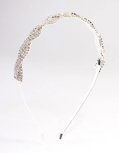 Silver Weaved Diamante Headband