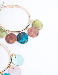 Gold Disc Hoop Earrings
