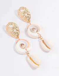 Boucles d’oreilles en coquillage en or