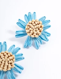 Raffia Flower Stud Earrings