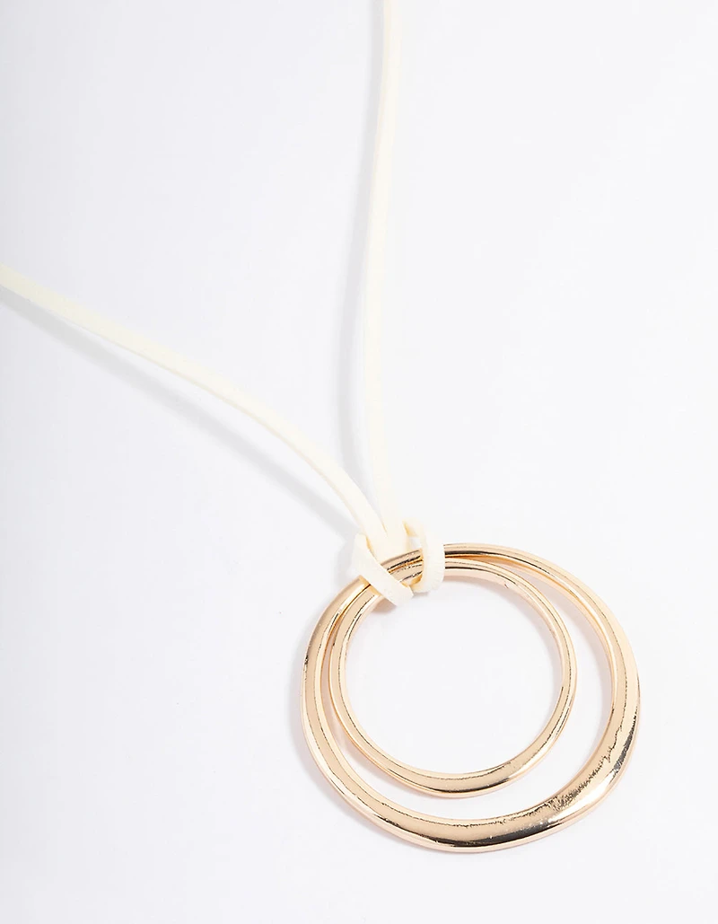 Gold Round Pendant Necklace