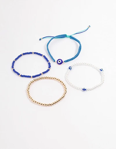 Bracelet Mauvais Œil en or tissé