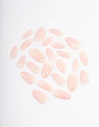 Neutral Daisy Flower Press On Nails