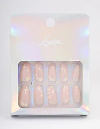Neutral Daisy Flower Press On Nails