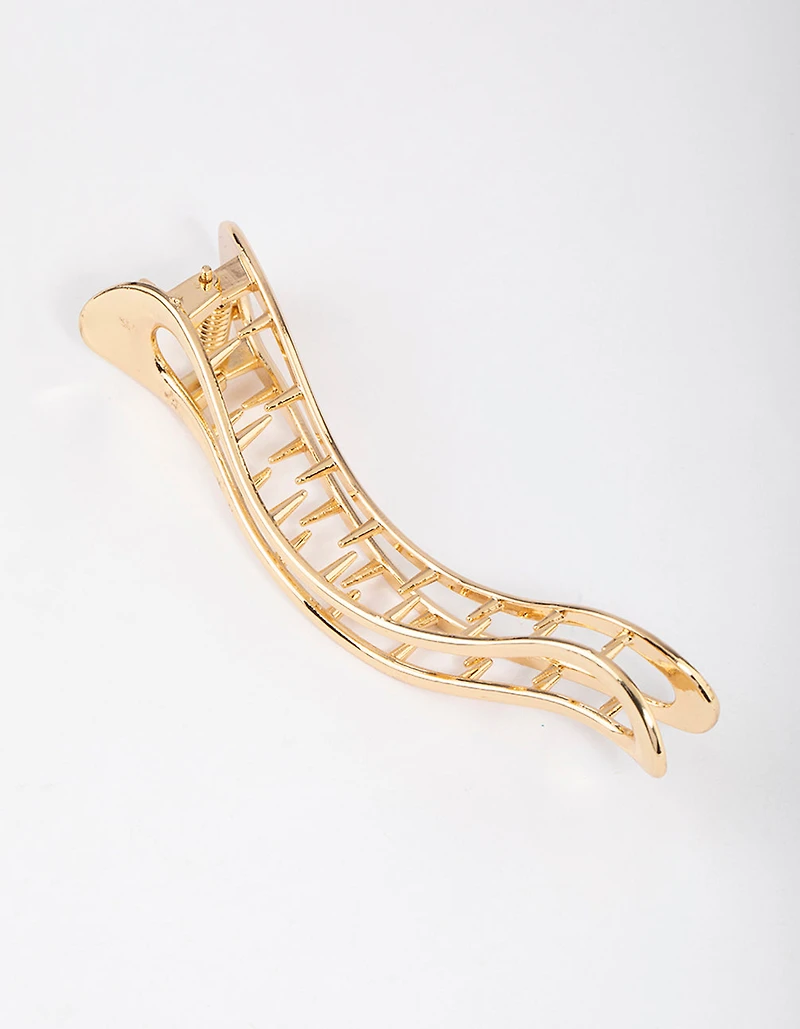 Gold Waved Claw Clip