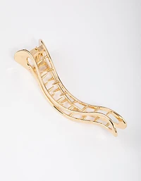Gold Waved Claw Clip