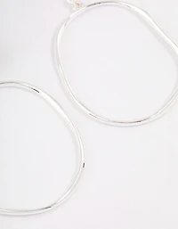 Silver Plated Doorknocker Circle Earrings