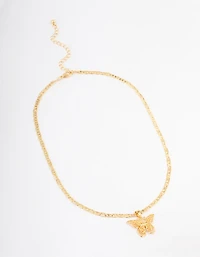 Gold Plated Mariner Chain Butterfly Necklace