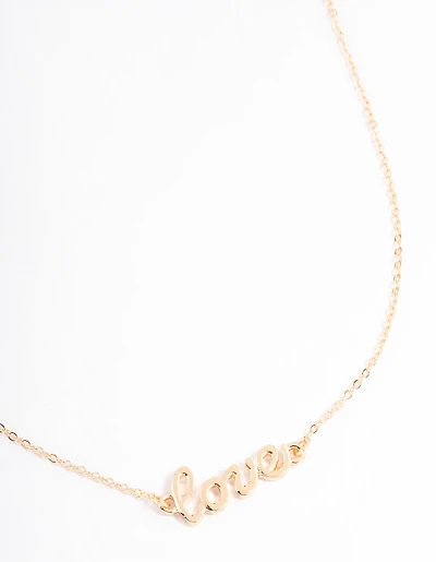 Gold Love Pendant Necklace