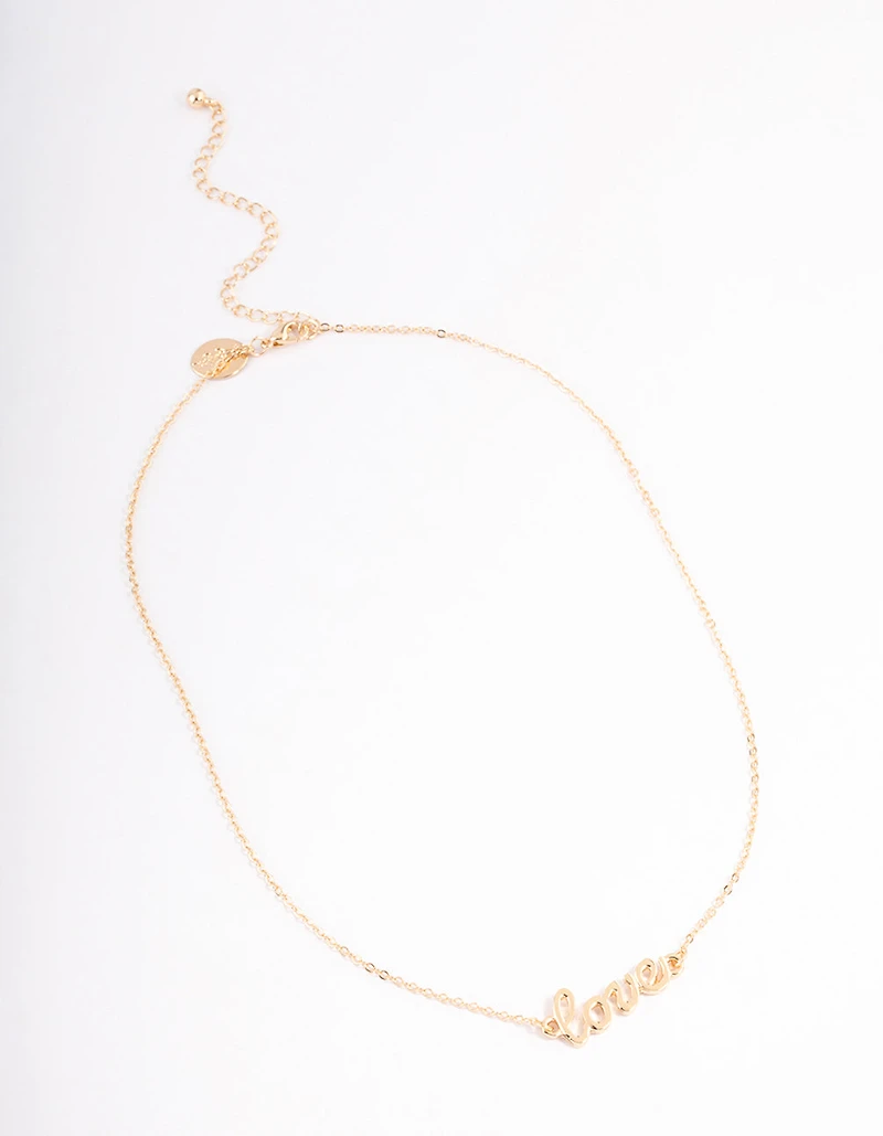 Gold Love Pendant Necklace
