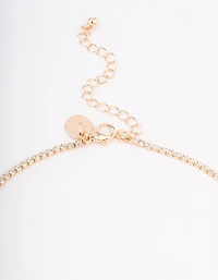Gold Diamante Cupchain Butterfly Necklace