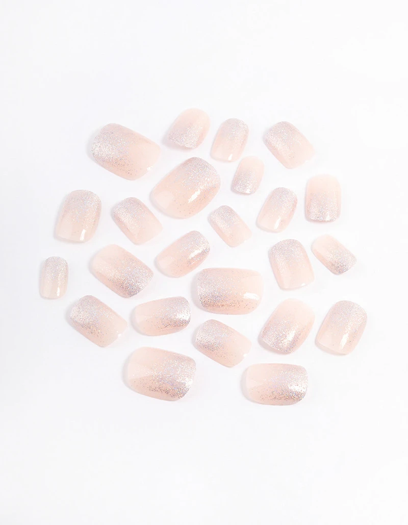 Tweens Blush Glitter Press On Nails