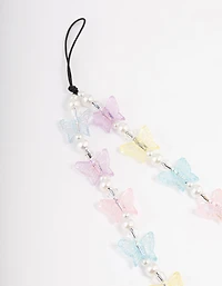 Butterfly & Pearl Phone Strap