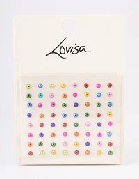 Bright Acrylic Small Round Coated Face Jewels