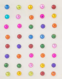 Bright Acrylic Small Round Coated Face Jewels