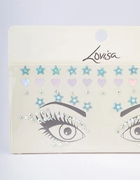 Acrylic Star & Heart Diamante Face Jewels
