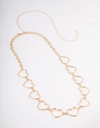 Gold Large Open Heart Waist Chain