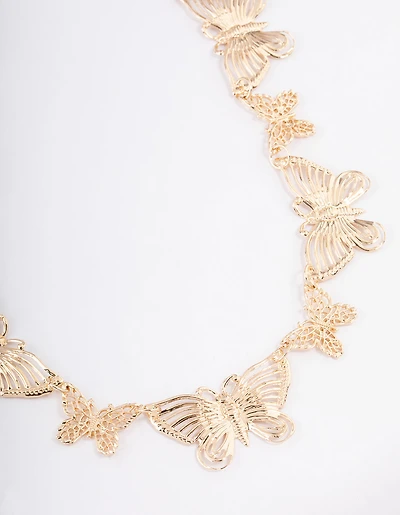 Gold Large Mixed Butterfly Waist Chain