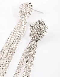 Silver Knot Cup Chain Drop Earrings