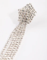 Silver Knot Cup Chain Drop Earrings