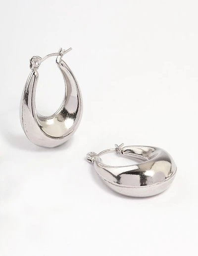 Surgical Steel Wide Oval Hoop Earrings