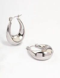 Surgical Steel Wide Oval Hoop Earrings